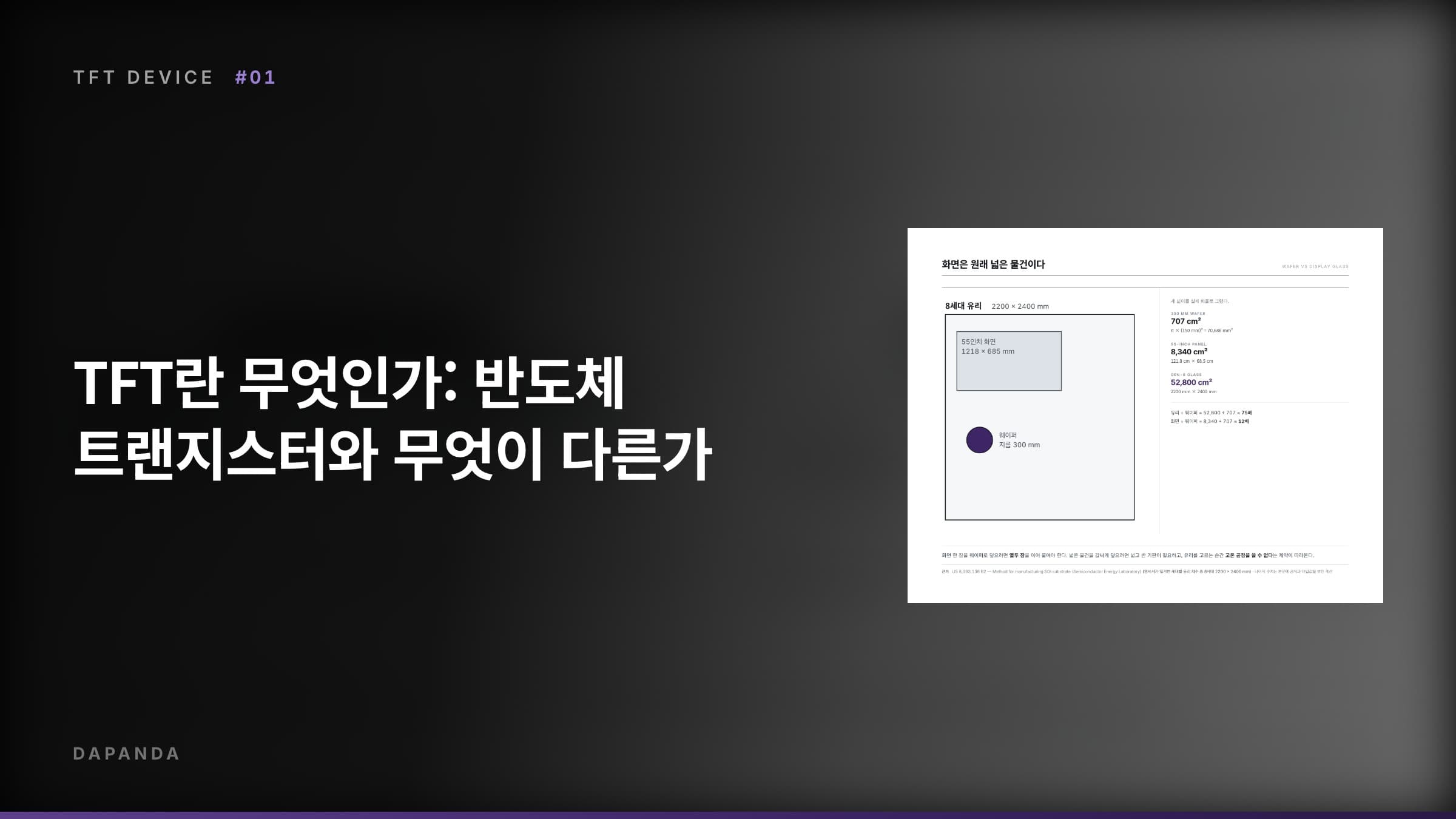 화면을 그리는 트랜지스터 #01 — TFT란 무엇인가: 반도체 트랜지스터와 무엇이 다른가