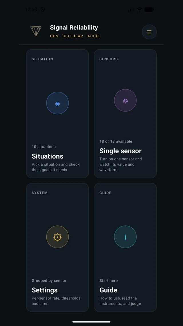 Home — Situations, Single sensor, Settings, Guide